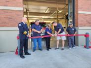 Grand Opening Ceremony with Chief Bramell at Fire Hose Uncoupling 