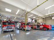 Fire Station 31 Apparatus Bay showing all three housed Apparatus